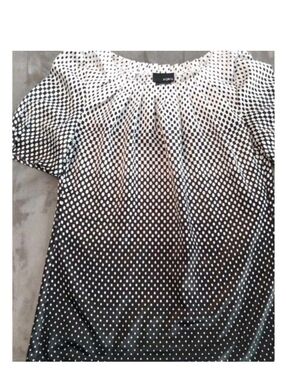 Women's Mixit Small Black And White Dots Blouse